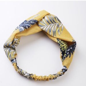Boho tropical beach elastic twist headband Palm
